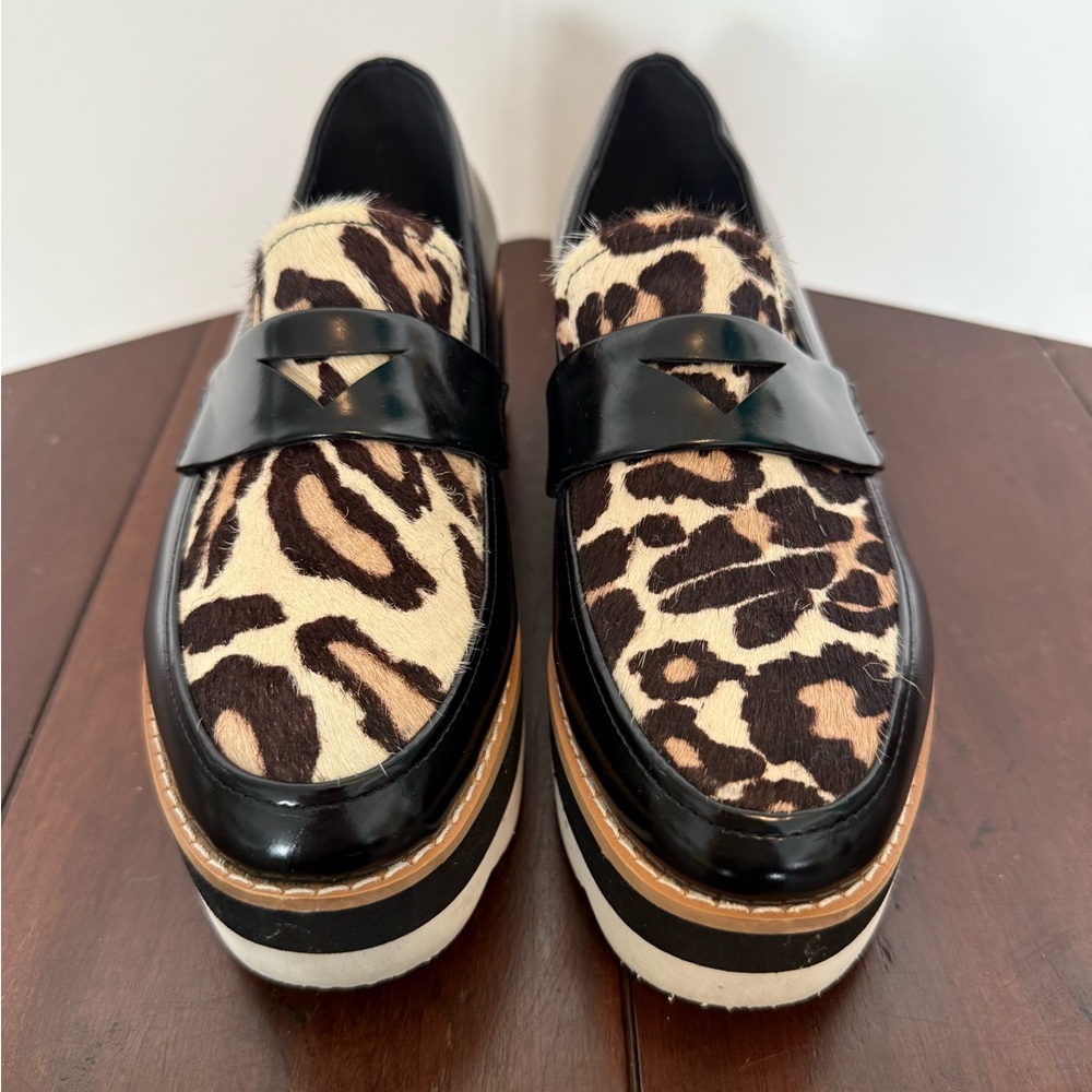 Bibi Lou | Leopard Print Platform Loafers with Black Trim